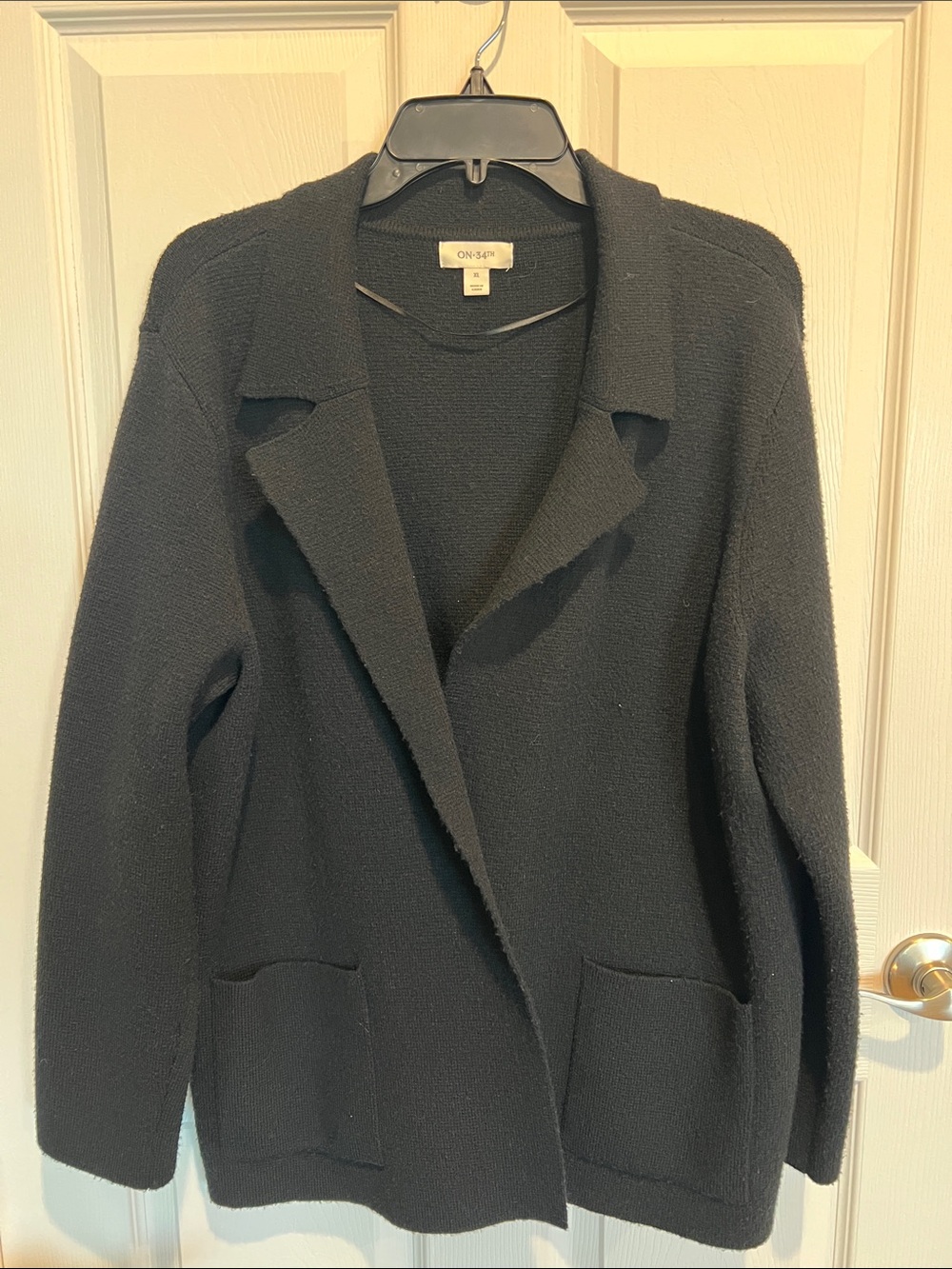 ON 34th Black Open-Front Knit Blazer